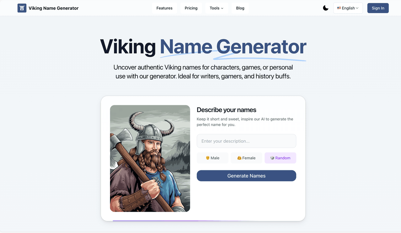 Viking Name Generator preview 1